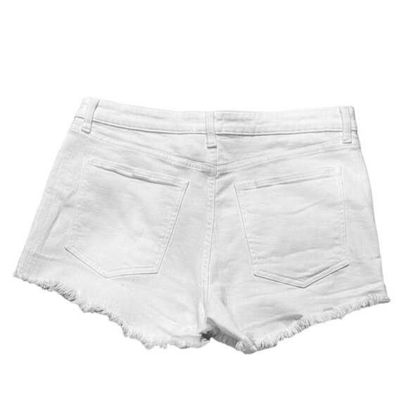 PISTOLA Women's Shorts White Cotton Denim Jean Frayed Edge Hem Stretch Size 32 - Picture 8 of 15